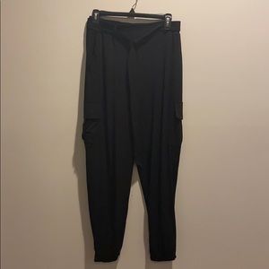 Stretchy Knit Tie Waist Joggers